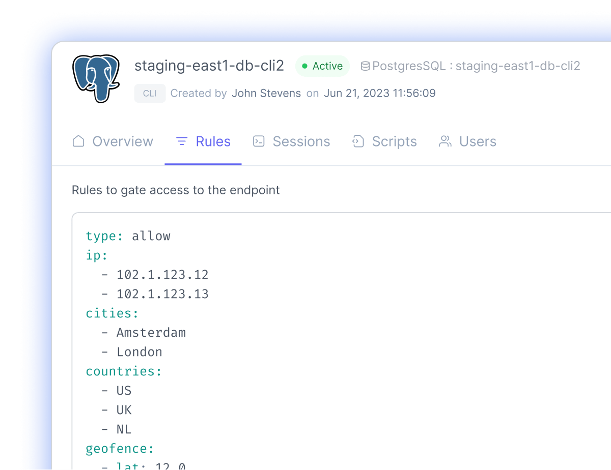 Adaptive custom access policies product screenshot